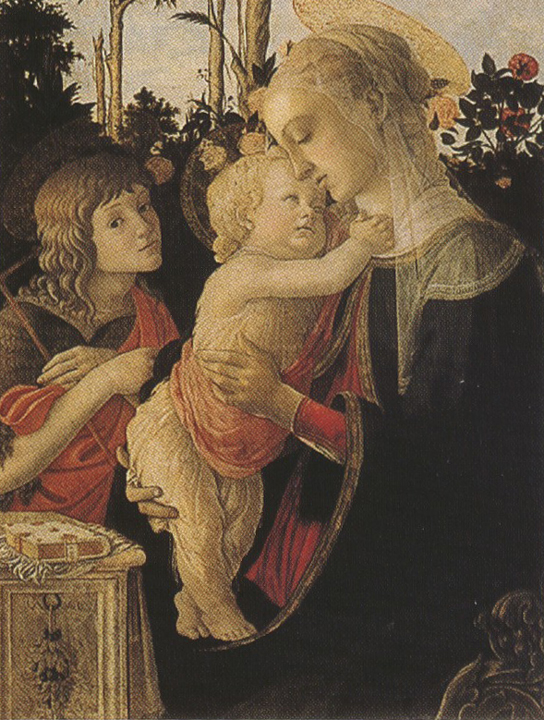 Sandro Botticelli Madonna of the Rose Garden or Madonna and Child with St john the Baptist (mk36)